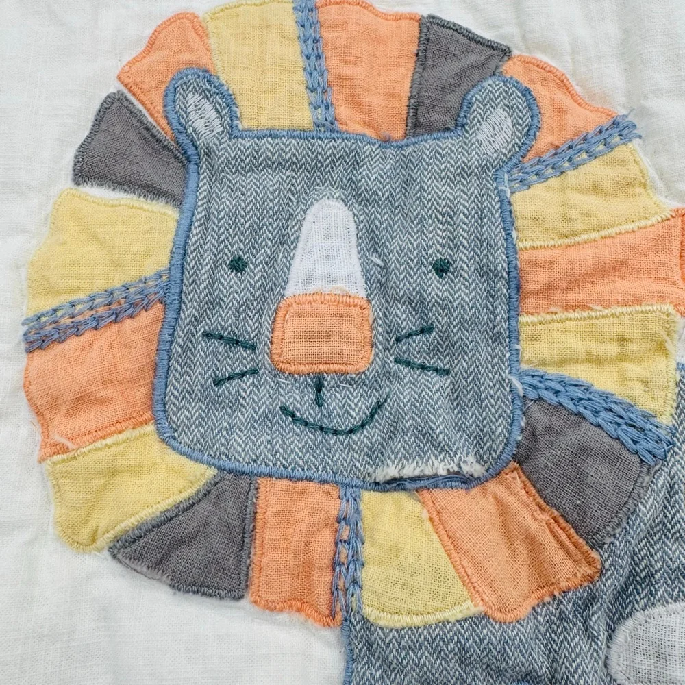 Pottery Barn Kids Little Lion Safari Quilt Crib Size